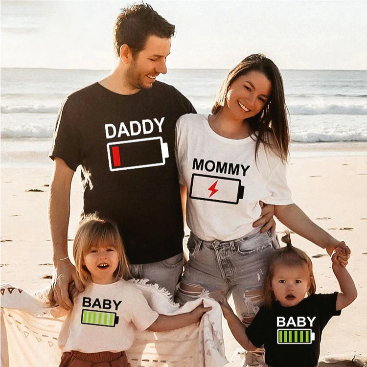 T shirt Papa Enfant Daddy Baby Batterie