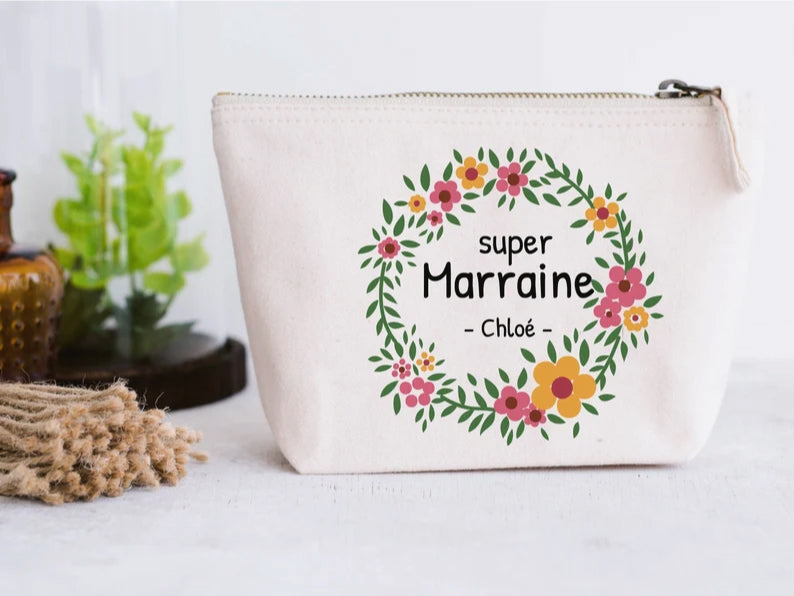 Pochette Super Marraine personnalisée avec prénom