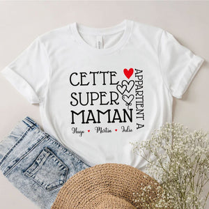 T-shirt pour Maman personnalisé avec prénom des enfants