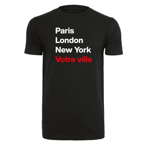 T-shirt femme Paris London New York et la ville ou village de votre choix