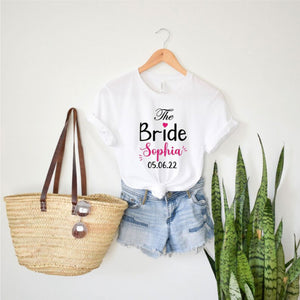 T-shirt The Bride personnalisé avec prénom et date