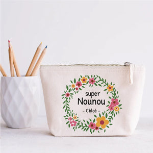 Pochette Super nounou à personnaliser avec le prénom de l'enfant