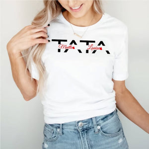 T-shirt TATA avec prénom neveu ou nièce