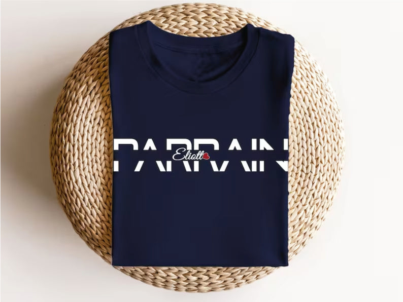 T-shirt PARRAIN avec prénom filleul