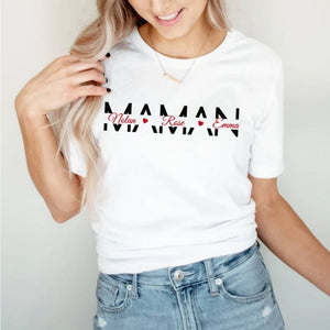 T-shirt MAMAN avec prénom des enfants