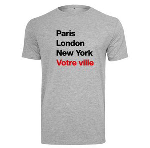 T-shirt femme Paris London New York et la ville ou village de votre choix