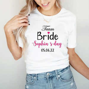 T-shirt The Bride personnalisé avec prénom et date