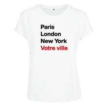 Charger l&#39;image dans la galerie, T-shirt femme Paris London New York et la ville ou village de votre choix