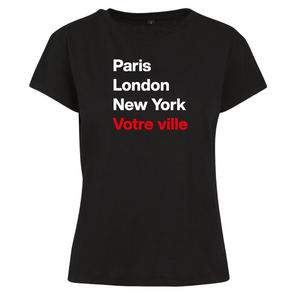 T-shirt homme Paris London New York et la ville ou village de votre choix