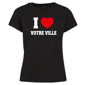 T-shirt homme I LOVE à personnaliser avec le nom de votre ville ou village