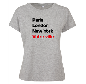 T-shirt homme Paris London New York et la ville ou village de votre choix