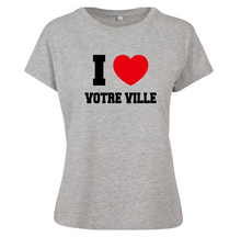 Charger l&#39;image dans la galerie, T-shirt homme I LOVE à personnaliser avec le nom de votre ville ou village