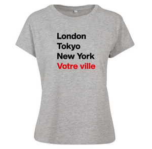 T-shirt homme London Tokyo New York et la ville ou le village de votre choix