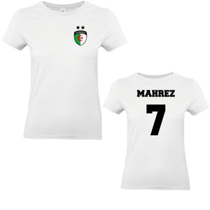 T-shirt femme Algérie 2 étoiles Mahrez 7 blanc