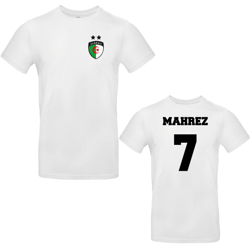 T-shirt enfant Algérie 2 étoiles Mahrez 7 blanc