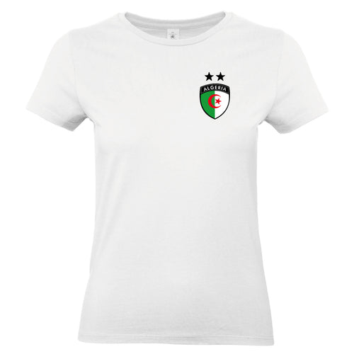 T-shirt femme Algérie 2 étoiles blanc