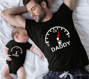 T-shirt Papa / Enfant : Daddy - Baby jauge