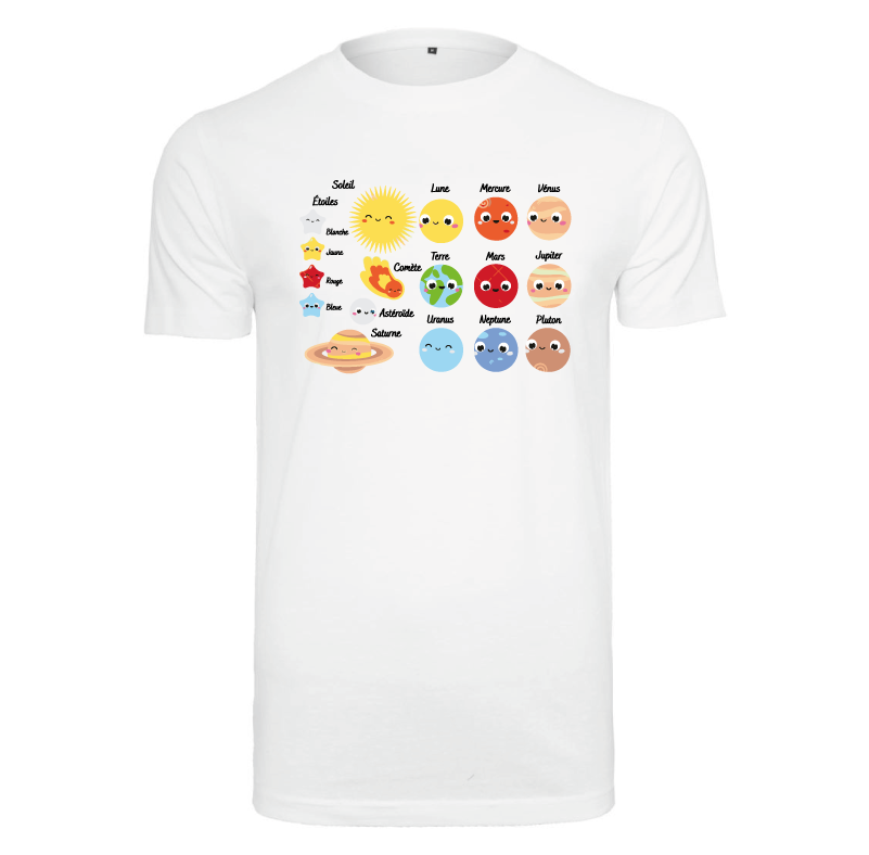 T-shirt éducatif pour enfant  : Le système solaire
