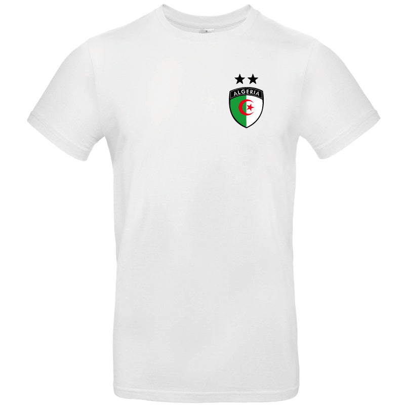 T-shirt homme Algérie 2 étoiles blanc