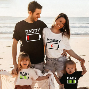 T-shirt Papa / Enfant : Daddy - Baby Batterie