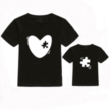 Charger l&#39;image dans la galerie, T-shirt Maman / Papa / Enfant : puzzle de mon cœur