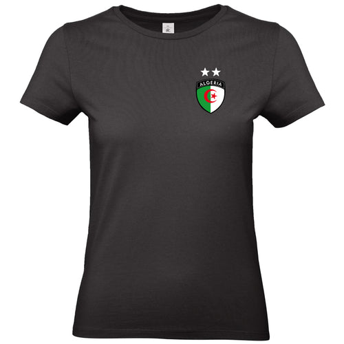 T-shirt femme Algérie 2 étoiles noir