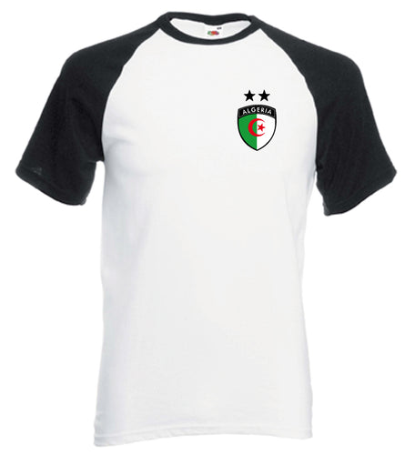 T-shirt enfant Algérie 2 étoiles blanc et noir