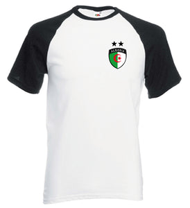 T-shirt enfant Algérie 2 étoiles blanc et noir