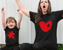 Charger l&#39;image dans la galerie, T-shirt Maman / Papa / Enfant : puzzle de mon cœur