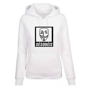 Sweat à capuche femme Anonymous Désobéis